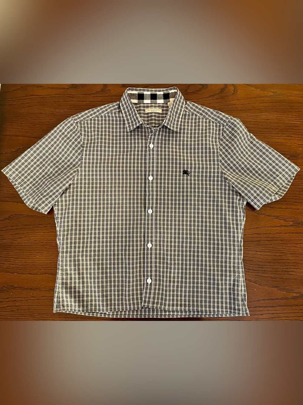 Burberry Boys Cotton Plaid Button Up Short Sleeve Shirt